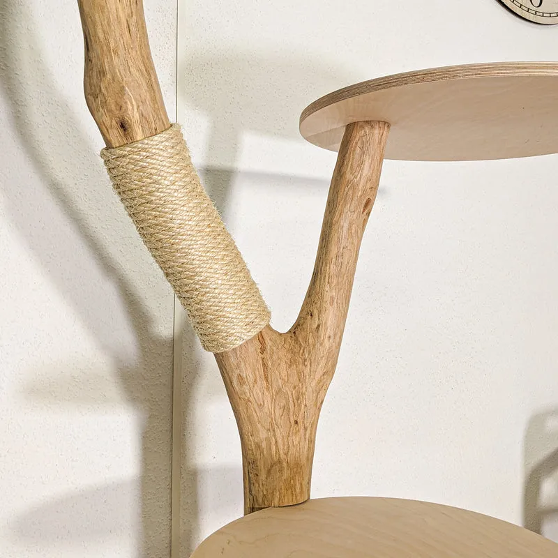RESERVIERT + OHNE BEZÜGE -+- Naturkratzbaum 4483 Kratzbaum Natur Holz Design 153 cm hoch Katzenbaum