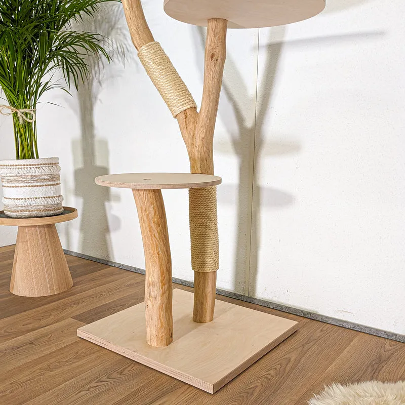 RESERVIERT + OHNE BEZÜGE -+- Naturkratzbaum 4483 Kratzbaum Natur Holz Design 153 cm hoch Katzenbaum