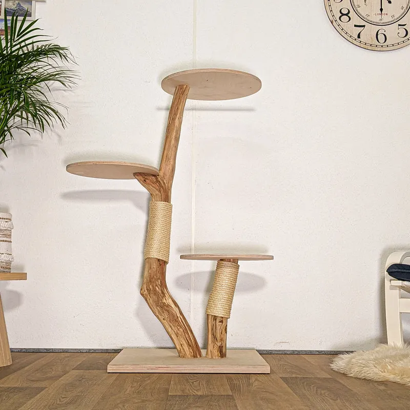 Naturkratzbaum 4482 Kratzbaum Natur Holz Design 125 cm hoch Katzenbaum