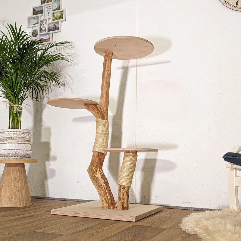 Naturkratzbaum 4482 Kratzbaum Natur Holz Design 125 cm hoch Katzenbaum