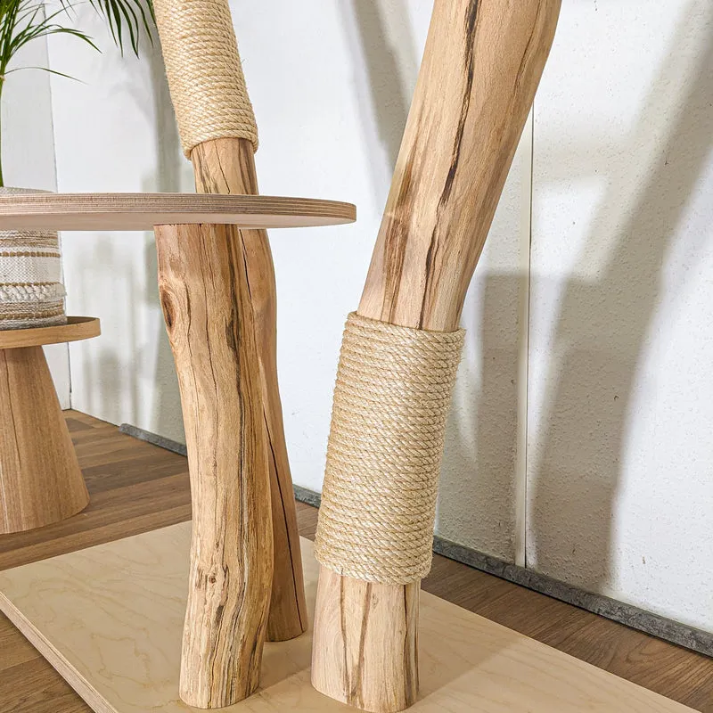 Naturkratzbaum 4480 Kratzbaum Natur Holz Design 120 cm hoch Katzenbaum