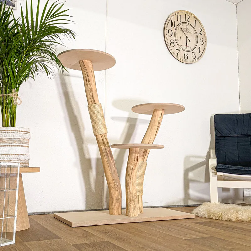 Naturkratzbaum 4480 Kratzbaum Natur Holz Design 120 cm hoch Katzenbaum