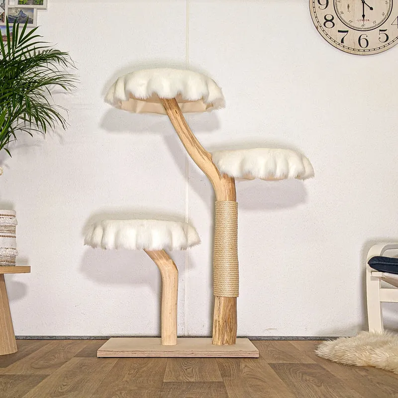 RESERVIERT - Naturkratzbaum 4479 Kratzbaum Natur Holz Design 123 cm hoch Katzenbaum