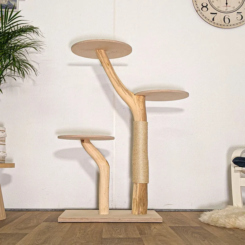 RESERVIERT - Naturkratzbaum 4479 Kratzbaum Natur Holz Design 123 cm hoch Katzenbaum