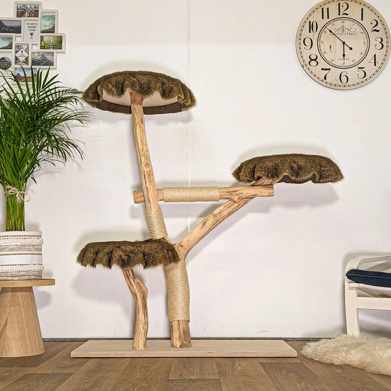 RESERVIERT - Naturkratzbaum 4477 Kratzbaum Natur Holz Design 140 cm hoch Katzenbaum