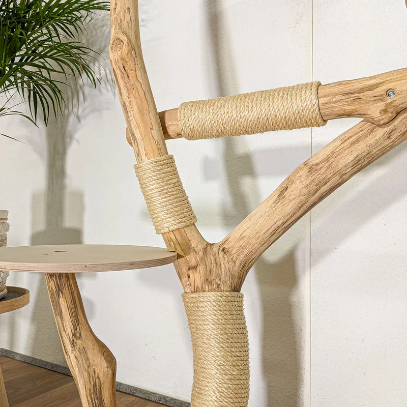 RESERVIERT - Naturkratzbaum 4477 Kratzbaum Natur Holz Design 140 cm hoch Katzenbaum
