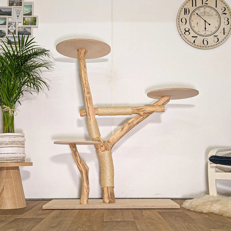 RESERVIERT - Naturkratzbaum 4477 Kratzbaum Natur Holz Design 140 cm hoch Katzenbaum