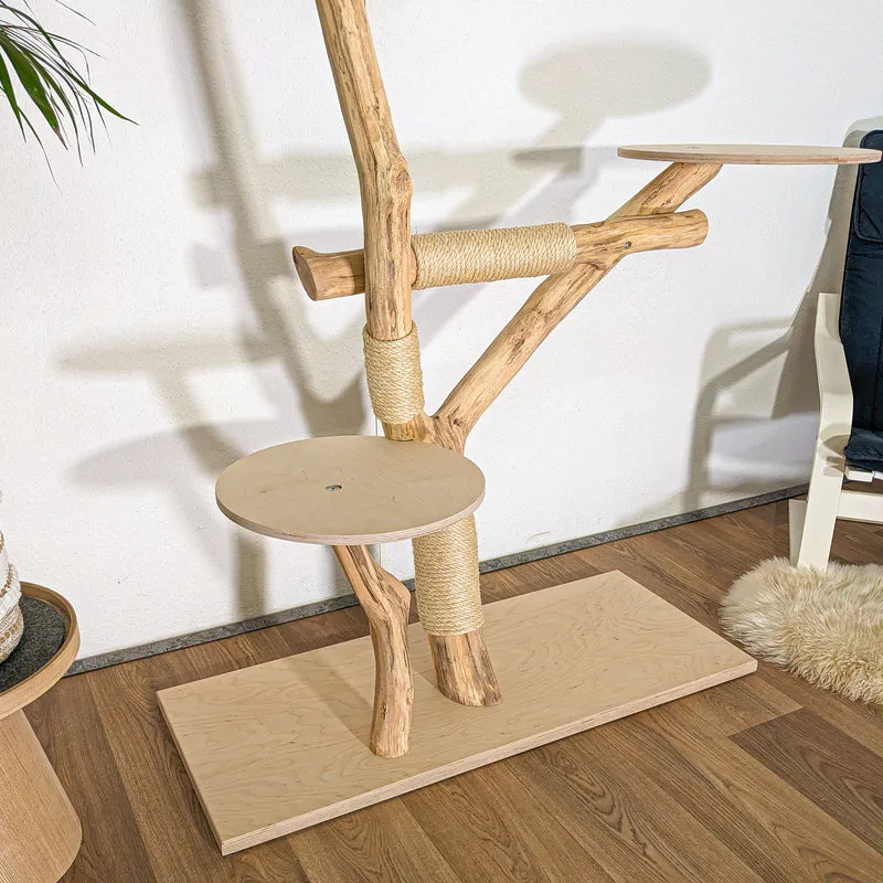 RESERVIERT - Naturkratzbaum 4477 Kratzbaum Natur Holz Design 140 cm hoch Katzenbaum