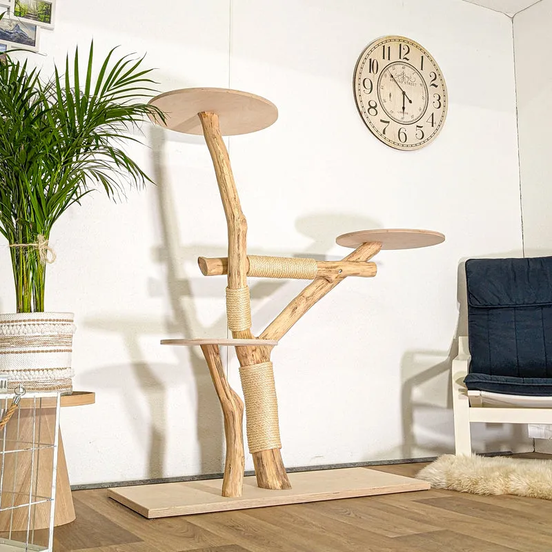 RESERVIERT - Naturkratzbaum 4477 Kratzbaum Natur Holz Design 140 cm hoch Katzenbaum