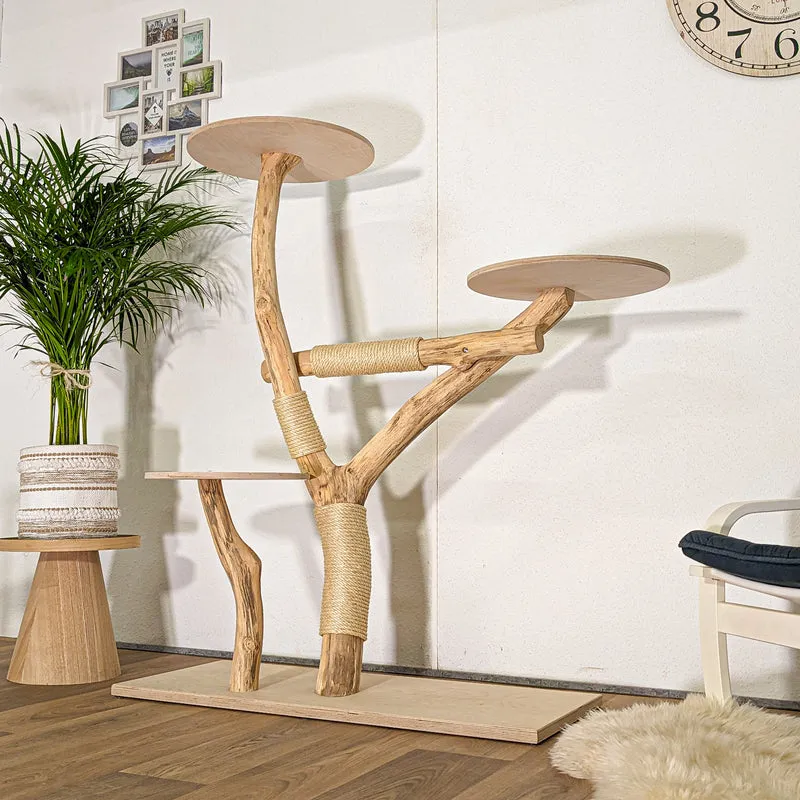 RESERVIERT - Naturkratzbaum 4477 Kratzbaum Natur Holz Design 140 cm hoch Katzenbaum