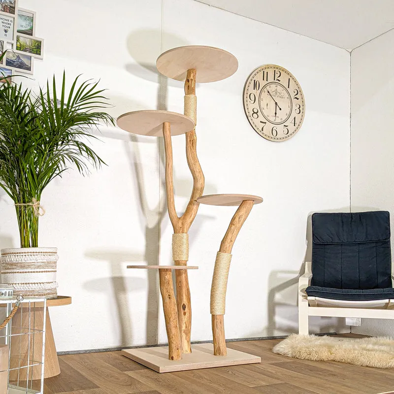Naturkratzbaum 4475 Kratzbaum Natur Holz Design 180 cm hoch Katzenbaum
