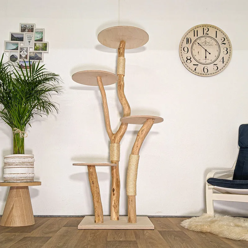 Naturkratzbaum 4475 Kratzbaum Natur Holz Design 180 cm hoch Katzenbaum