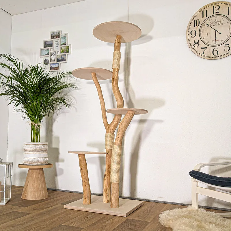 Naturkratzbaum 4475 Kratzbaum Natur Holz Design 180 cm hoch Katzenbaum