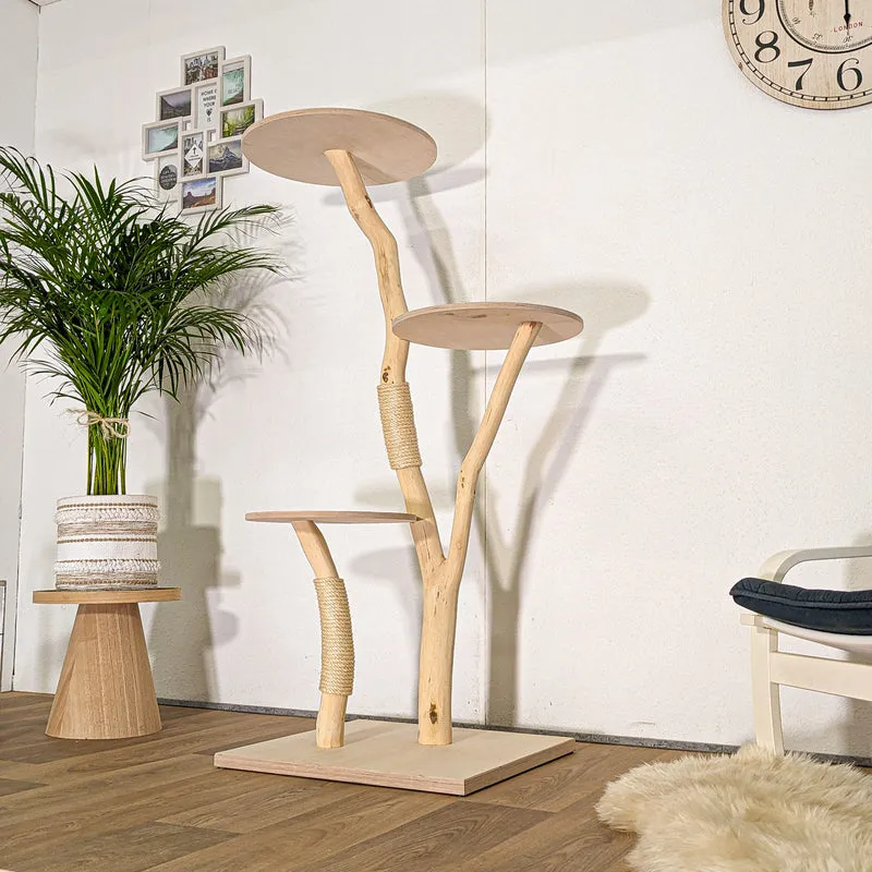 Naturkratzbaum 4474 Kratzbaum Natur Holz Design 152 cm hoch Katzenbaum