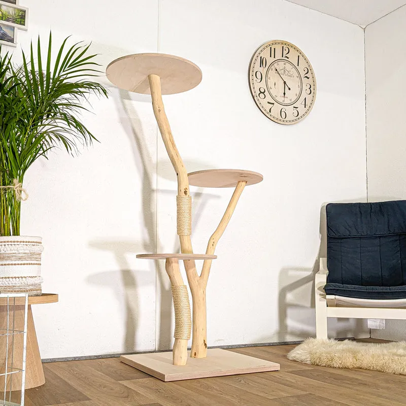 Naturkratzbaum 4474 Kratzbaum Natur Holz Design 152 cm hoch Katzenbaum