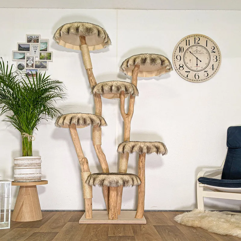 Naturkratzbaum 4473 Kratzbaum Natur Holz Design 195 cm hoch Katzenbaum