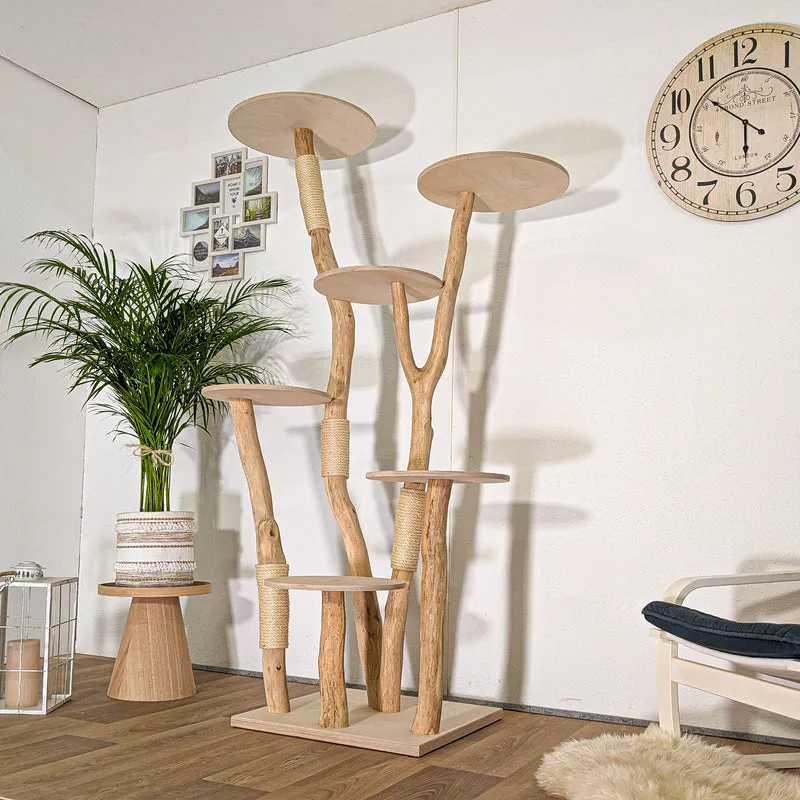 Naturkratzbaum 4473 Kratzbaum Natur Holz Design 195 cm hoch Katzenbaum