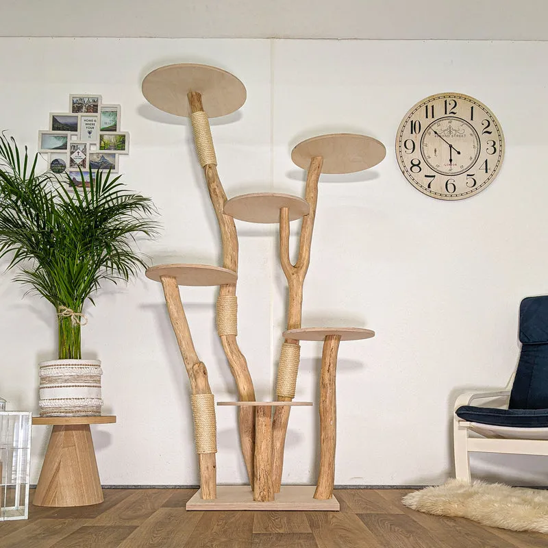 Naturkratzbaum 4473 Kratzbaum Natur Holz Design 195 cm hoch Katzenbaum