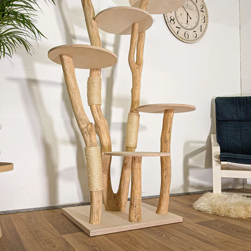 Naturkratzbaum 4473 Kratzbaum Natur Holz Design 195 cm hoch Katzenbaum