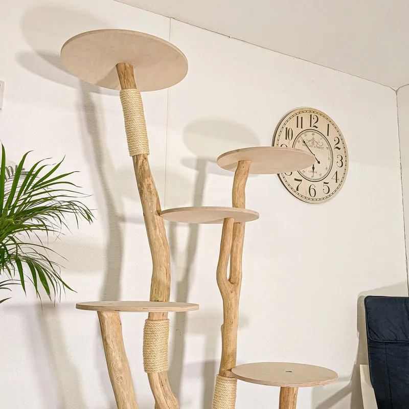 Naturkratzbaum 4473 Kratzbaum Natur Holz Design 195 cm hoch Katzenbaum