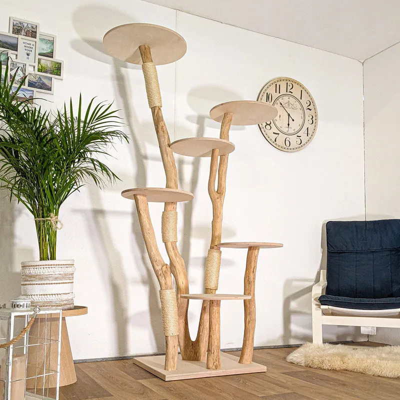 Naturkratzbaum 4473 Kratzbaum Natur Holz Design 195 cm hoch Katzenbaum