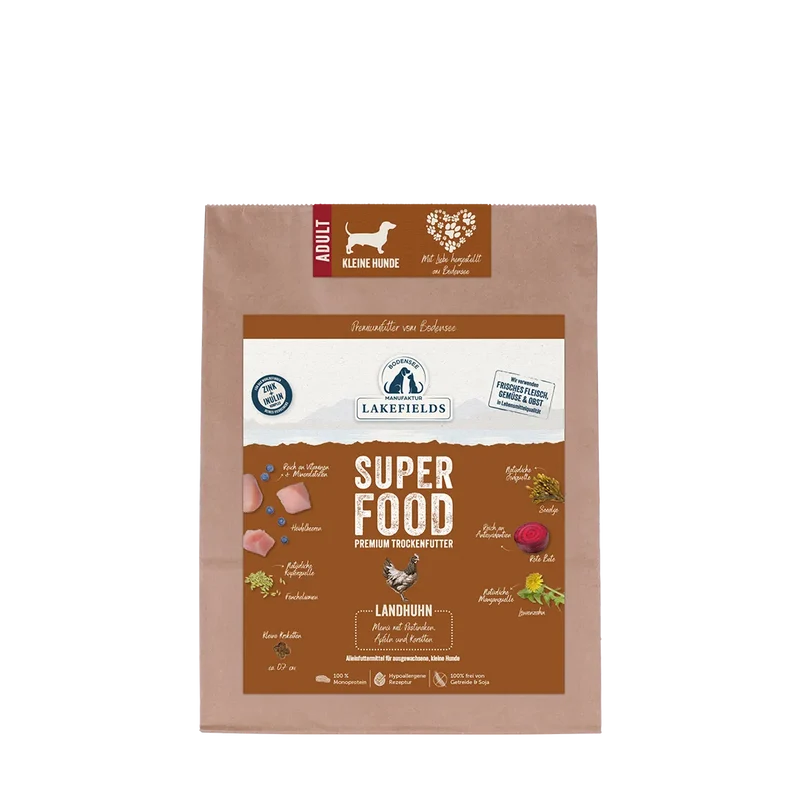 Lakefields Trockenfutter Superfood Huhn Adult, Mini 1kg