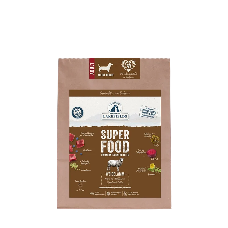 Lakefields Trockenfutter Superfood Lamm Adult, Mini 1kg