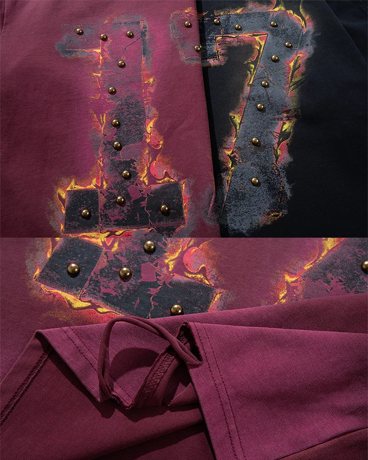 KIIKIO American Street Flame Graphic Layered Long Sleeve Tee