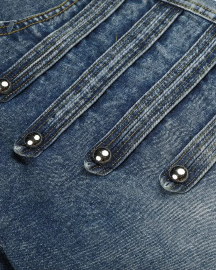 KIIKIO American Vintage Multi-Pocket Wide Leg Denim Jeans