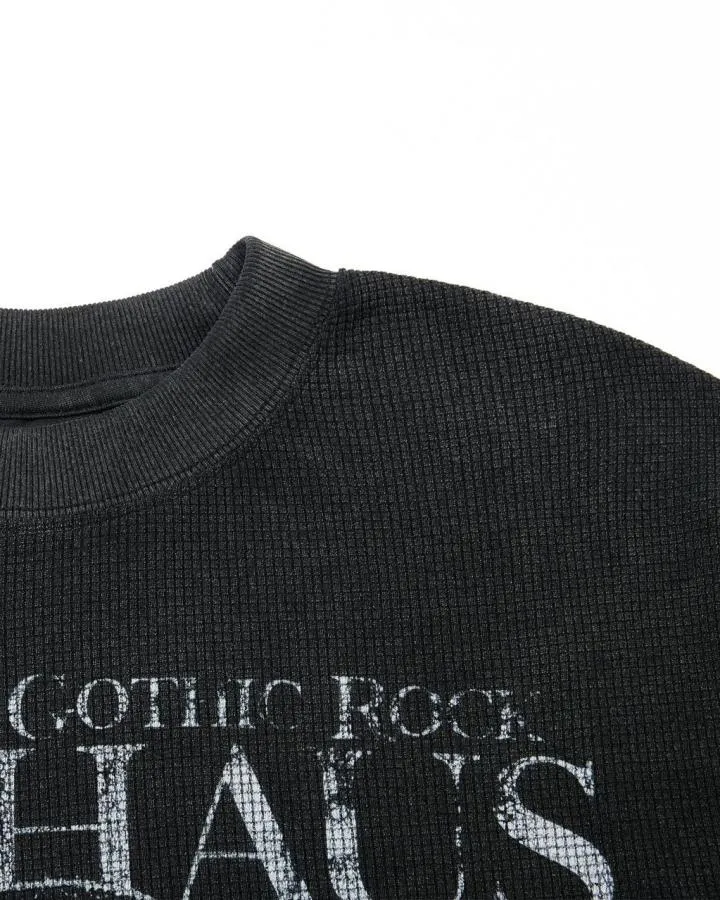 KIIKIO Vintage Graphic Mock Neck Long Sleeve T-Shirt