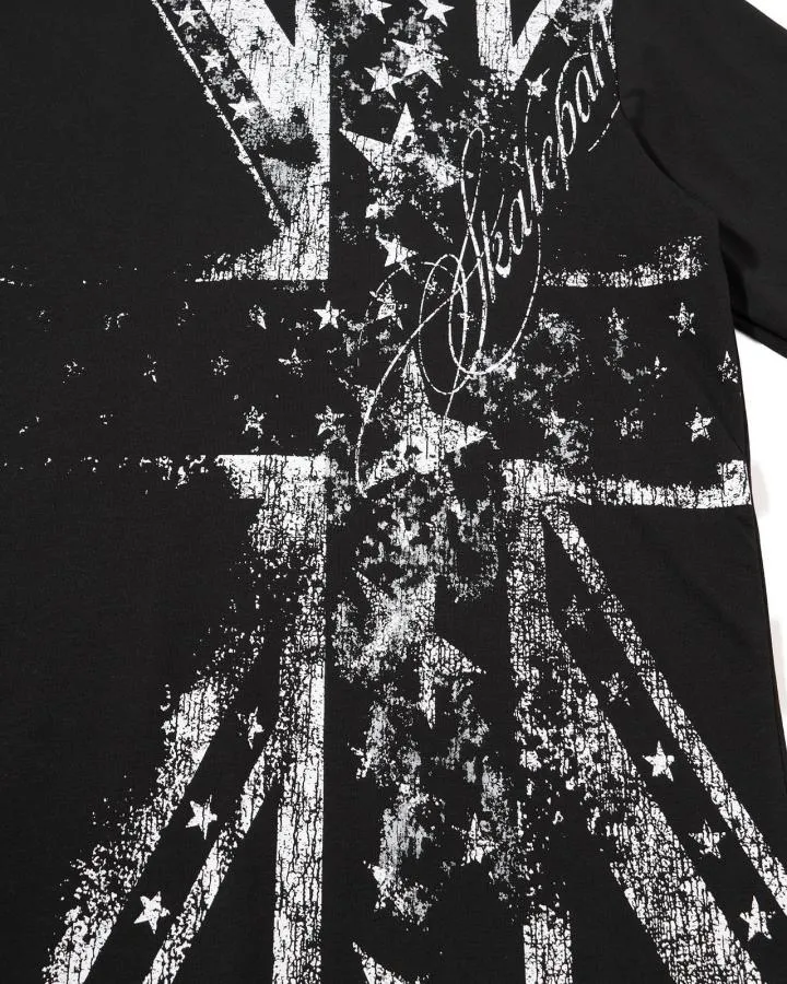 KIIKIO Vintage-Style National Flag Graphic Print T-Shirt