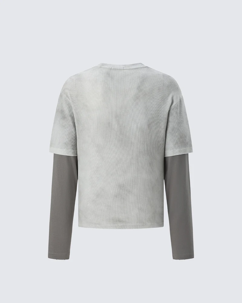 KIIKIO Dark Layered Graphic Vintage Long Sleeve Tee