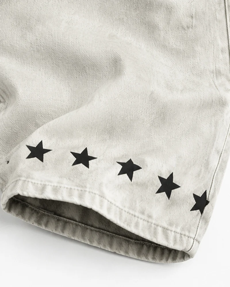 KIIKIO Vintage Graphic Wide Leg Denim Jeans