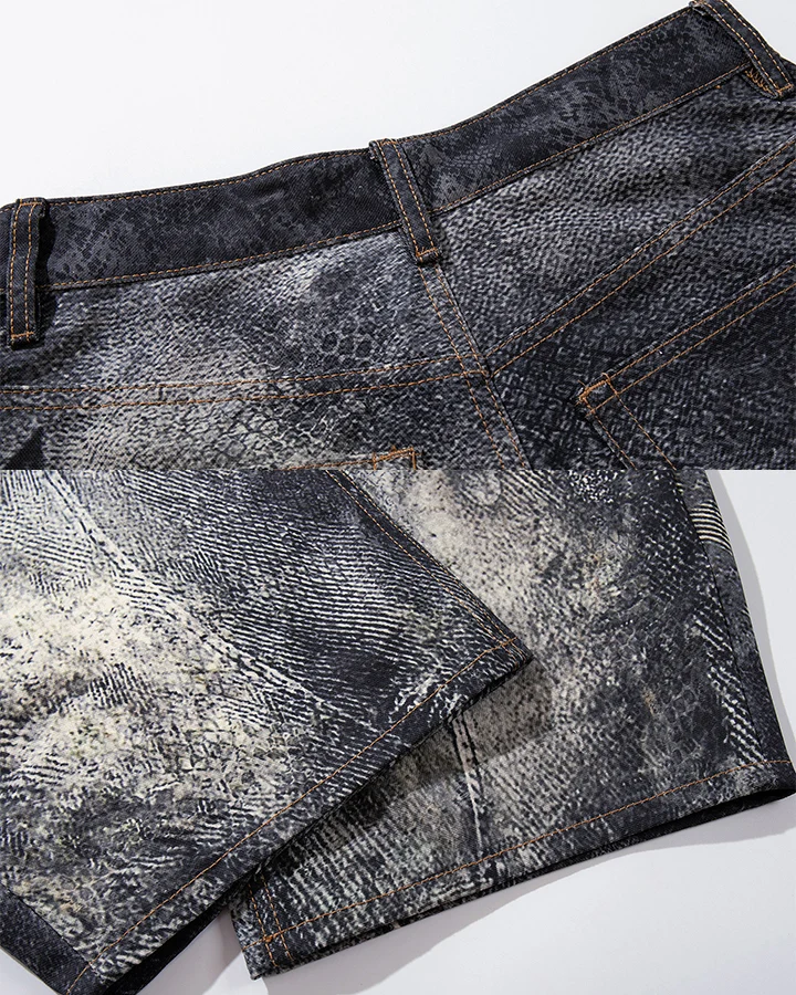 KIIKIO Dark Grunge Distressed Washed Baggy Jeans