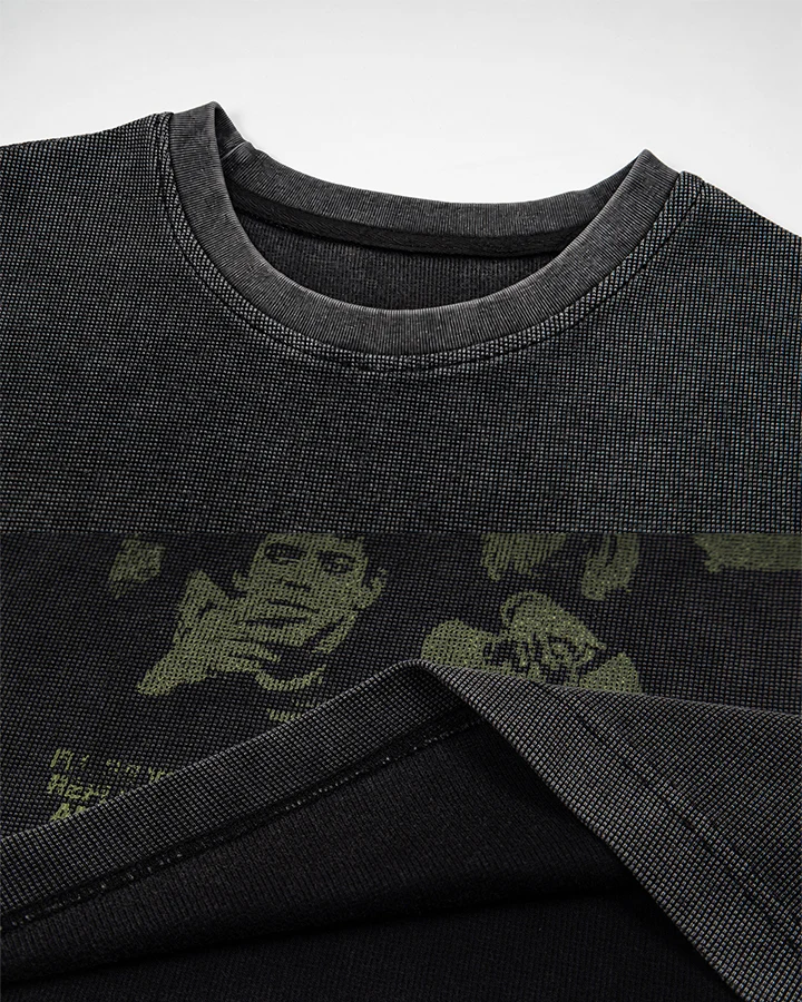 KIIKIO Dark Archive Washed Graphic Long Sleeve Tee
