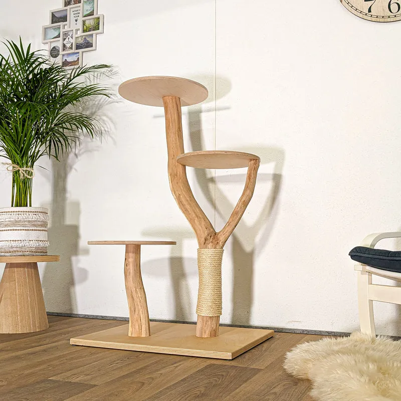 Naturkratzbaum 4472 Kratzbaum Natur Holz Design 120 cm hoch Katzenbaum