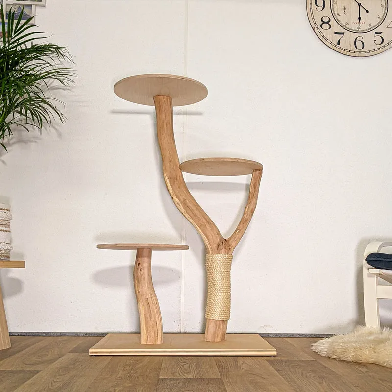 Naturkratzbaum 4472 Kratzbaum Natur Holz Design 120 cm hoch Katzenbaum