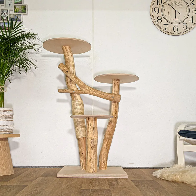 Naturkratzbaum 4471 Kratzbaum Natur Holz Design 130 cm hoch Katzenbaum