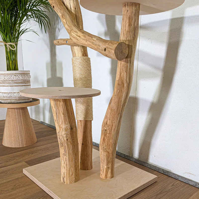 Naturkratzbaum 4471 Kratzbaum Natur Holz Design 130 cm hoch Katzenbaum