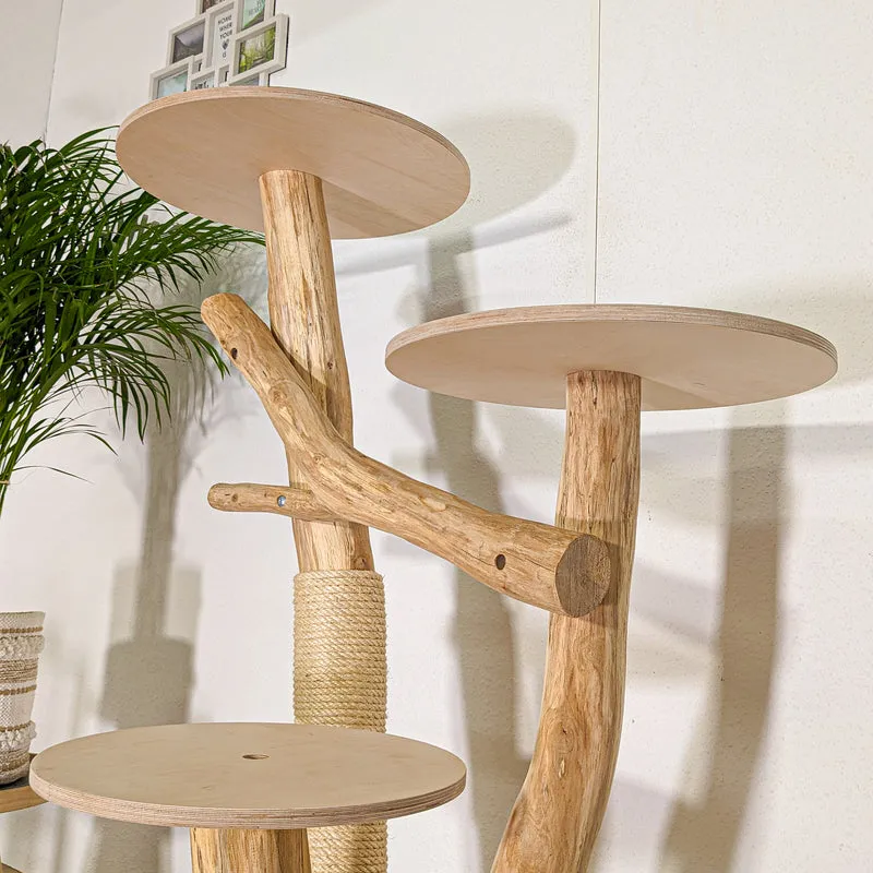 Naturkratzbaum 4471 Kratzbaum Natur Holz Design 130 cm hoch Katzenbaum