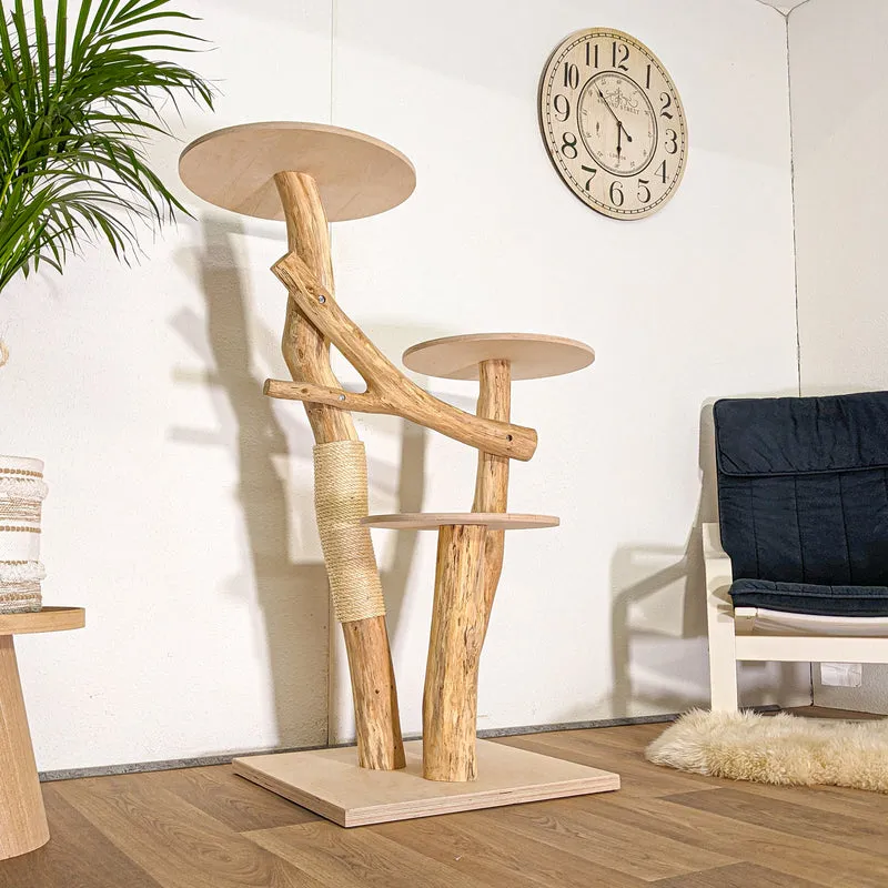 Naturkratzbaum 4471 Kratzbaum Natur Holz Design 130 cm hoch Katzenbaum