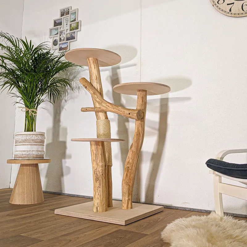Naturkratzbaum 4471 Kratzbaum Natur Holz Design 130 cm hoch Katzenbaum