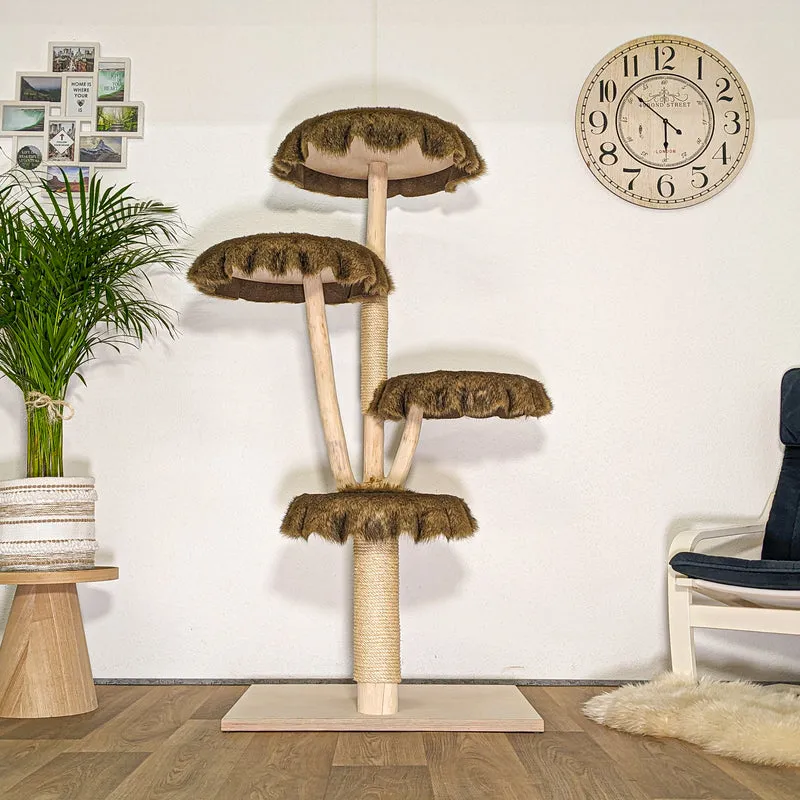 Naturkratzbaum 4470 Kratzbaum Natur Holz Design 160 cm hoch Katzenbaum