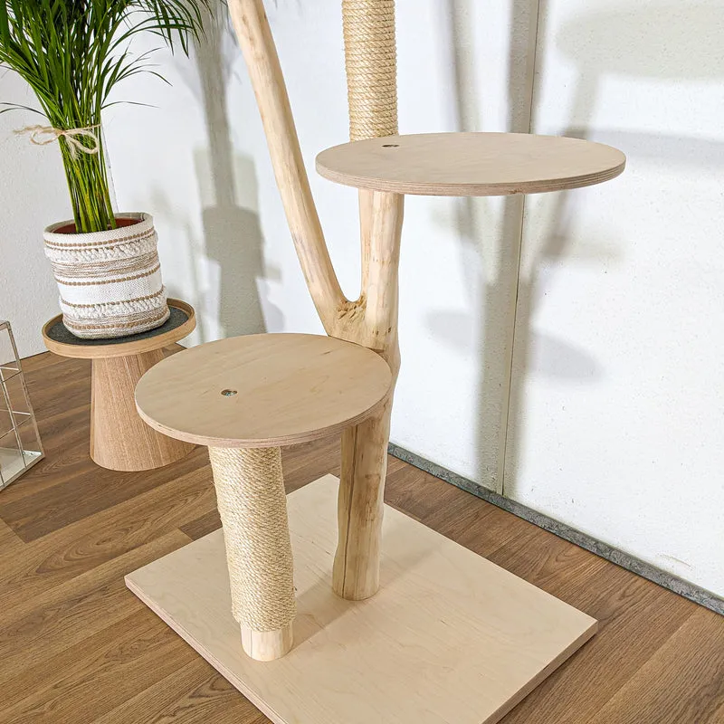 Naturkratzbaum 4470 Kratzbaum Natur Holz Design 160 cm hoch Katzenbaum