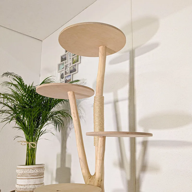 Naturkratzbaum 4470 Kratzbaum Natur Holz Design 160 cm hoch Katzenbaum