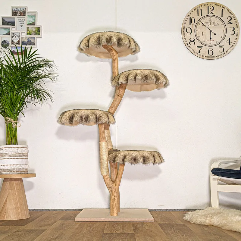RESERVIERT - Naturkratzbaum 4481 Kratzbaum Natur Holz Design 160 cm hoch Katzenbaum