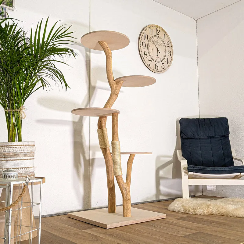 RESERVIERT - Naturkratzbaum 4481 Kratzbaum Natur Holz Design 160 cm hoch Katzenbaum