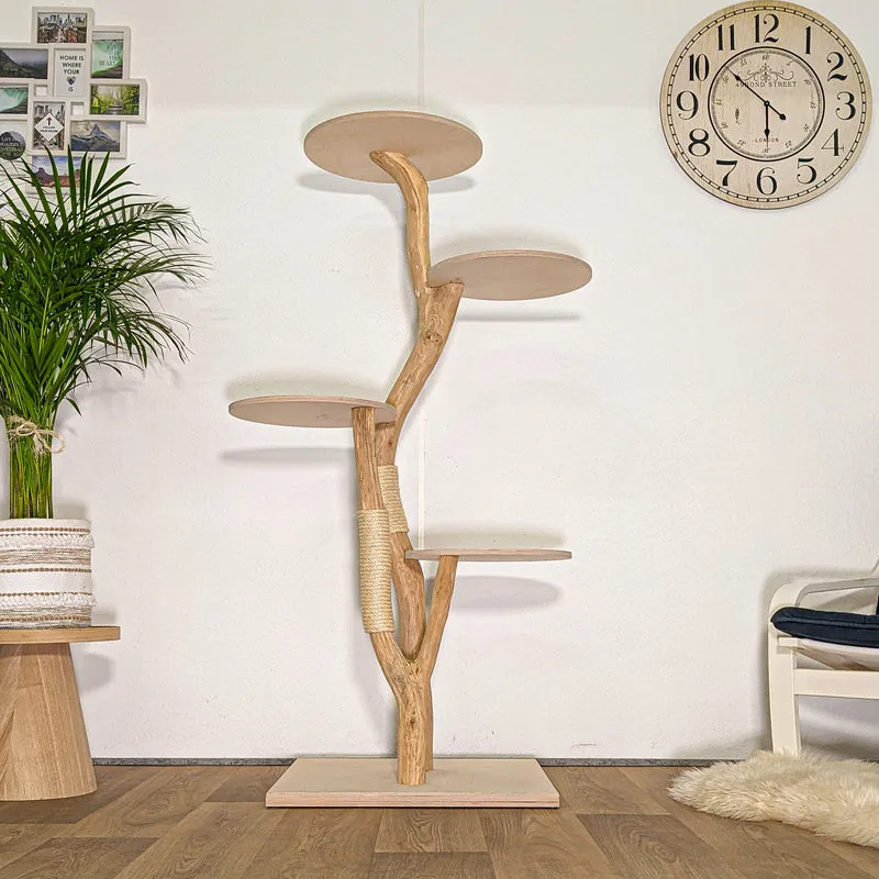 RESERVIERT - Naturkratzbaum 4481 Kratzbaum Natur Holz Design 160 cm hoch Katzenbaum