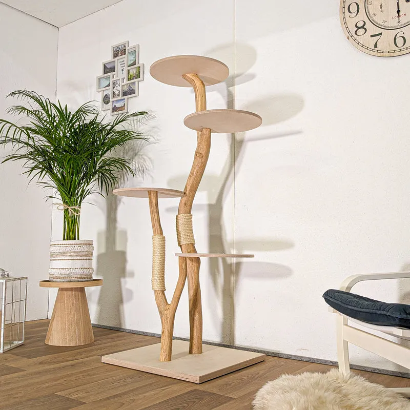 RESERVIERT - Naturkratzbaum 4481 Kratzbaum Natur Holz Design 160 cm hoch Katzenbaum