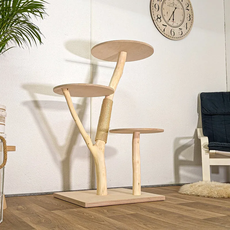 Naturkratzbaum 4440 Kratzbaum Natur Holz Design 115 cm hoch Katzenbaum